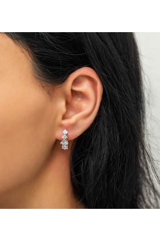 Gümüş 5 Taş Küpe N11.33129