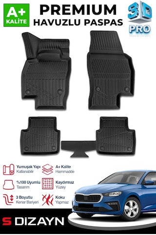 S-dizayn Skoda Scala 3d Pro Havuzlu Paspas 2019 Üzeri A+ Kalite