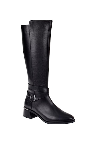 Pullman Hakiki Deri Alçak Topuklu Kadın Çizme Sk-97900 Siyah