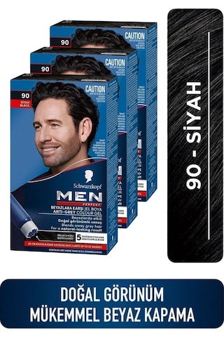 Men Perfect Saç Boyası 90 - Siyah x 3 Adet