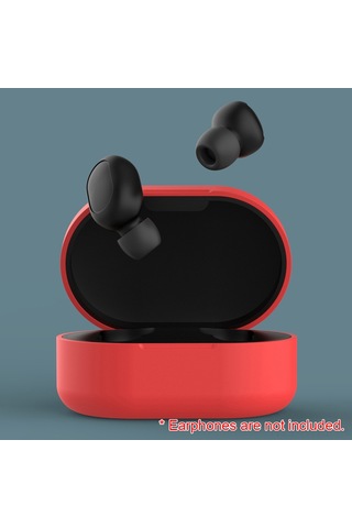 Honmex Xiaomi Redmi Airdots Gençlik Editiyonu İçin Silikon Korumalı Kılıf - Şok Ve Çizik Koruması, 8 Renk Seçeneği, Siyah Siyah