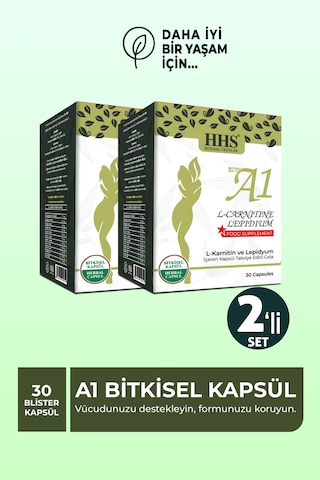New A1 L Carnitine Lepidium Bitkisel Kapsül Blister 2 Adet Aromasız