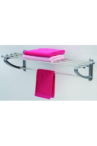 Primanova Banyo Rafı Havluluk Paslanmaz Alüminyum GRİ B12 Gri