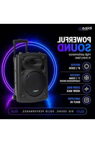 Taşınabilir Hoparlör, 400w Güç, Uzaktan Kumanda Ve Bluetooth Özellikleriyle