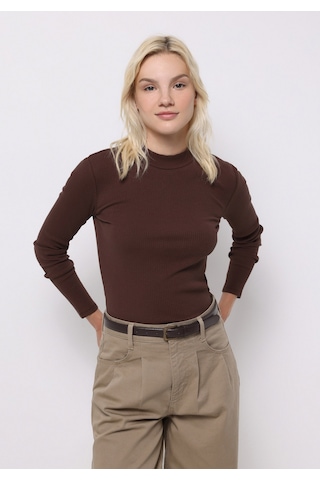 Colin's Colins Slim Fit Yarım Balıkçı Yaka Düz Kadın Kahverengi Tişört Cl1076035 Q1.v2 Brw Kahverengi