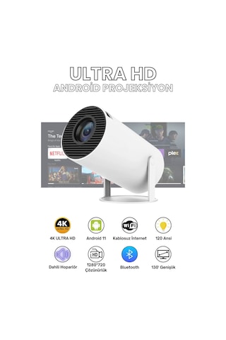 Hy300 Pro Taşınabilir Android Projeksiyon En Güncel Versiyon Wifi Destekli Akıllı Sinema Projektör Ultra Hd