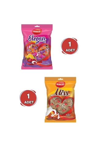 Kent Elegan Bayram Şekeri 375g & Misbon Sütlü Bayram Şekeri 375g - 2 Adet 6'li Paket