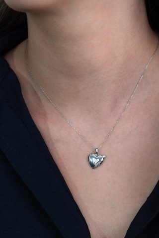 Kalbimdeki Sır Isim Yazılı Kalp Gümüş Kolye Isimli Wsn150