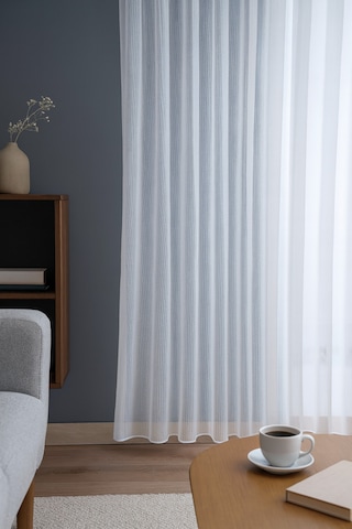 Natural Modern File Dokulu Keten Tül Perde Pileli Salon Oturma Odası Yatak Odası Çocuk Odası Beyaz