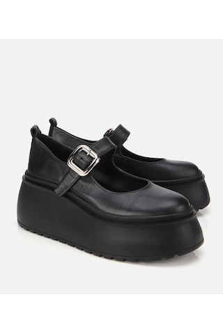 Hotiç Kadın Deri Siyah Dolgu Topuklu Tokalı Babet 01ayh315730a100 01ayh315730a100 Siyah