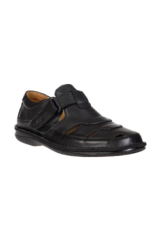 Dr. Flexer Dr.Flexer 816607 Hakiki Deri Erkek Büyük Numaralı Sandalet Siyah