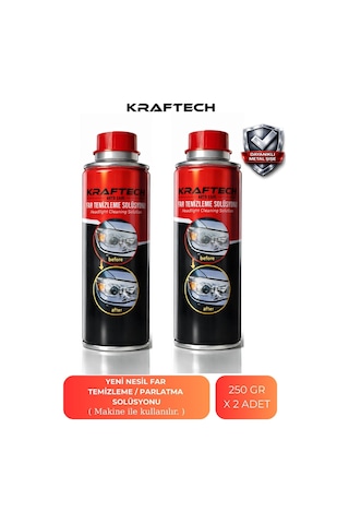 Kraftech Yeni Nesil Premium I Buharlı Far Temizleme Sıvısı Ve Parlatma Solüsyonu I Kloroform Uyumlu 2 X 250 G