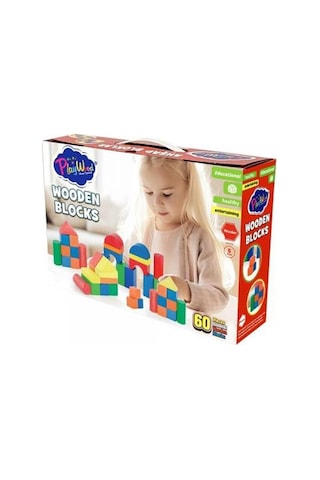 Playwood Ahşap Eğitici Renkli Bloklar 60 Parça Ony-400