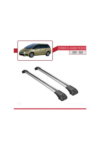 Citroen C4 Grand Picasso 2007-2013 Arası İle Uyumlu Ace-1 Ara Atkı Tavan Barı Gri