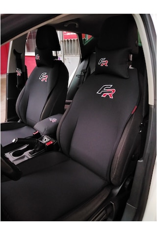 Seat Fr Logo Siyah Ön Ikili Oto Koltuk Kılıfı