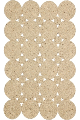 Patna Ptn 01 Natural Jüt Hasır Görünümlü Hav Toz Vermez Dekoratif Örgü Halı