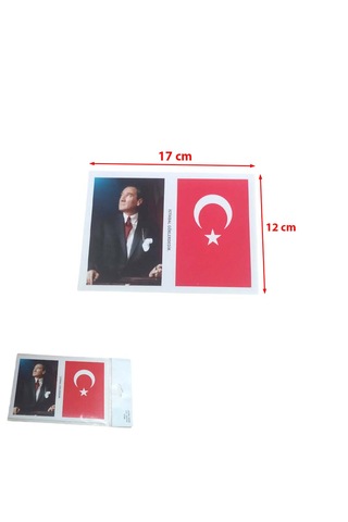 10 Adet Küçük Sticker Mustafa Kemal Atatürk Türk Bayrağı İstikbal Göklerdedir 3lü Etiket Seti Renkli