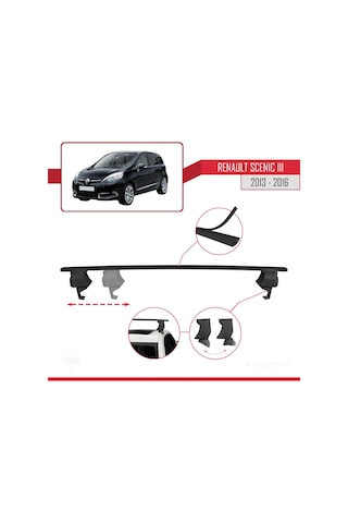 Renault Scenic 3 2013-2016 Arası İle Uyumlu Ace-4 Ara Atkı Tavan