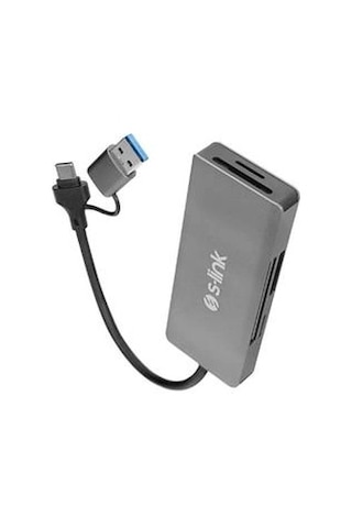 S-link Sl-cr51 Typec Ve Usb3.0 Cf, Sd, M2, Micro Sd, Ms 5 İn 1 Metal Kart Okuyucu Kdo