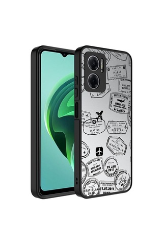Xiaomi Redmi Note 11e Kılıf Aynalı Desenli Kamera Korumalı Parlak Zore Mirror Kapak Seyahat