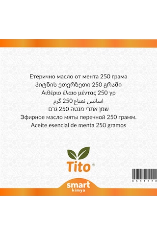 Tito Nane Uçucu Yağı Mentha Spicata 250 G