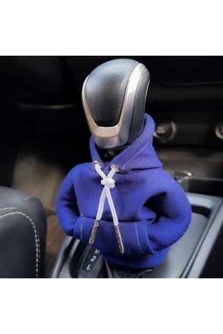 Singree Evrensel Araba Vites Kolu Kapaklığı - Yumuşak Kumaş, Trendy Araba Aksesuarı, Tüm Modeller İçin, Lacivert Renkli