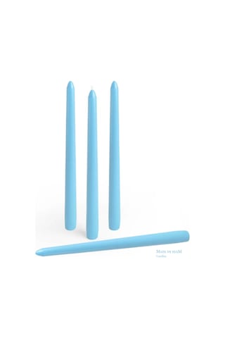 4 Lu Açık Mavi Şamdan Mum Açık Mavi
