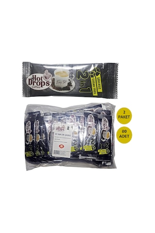 Hot Drops 2si1 Arada Sütlü Otobüs İkramlık Hazır Kahve Hazır 80 x 5 G
