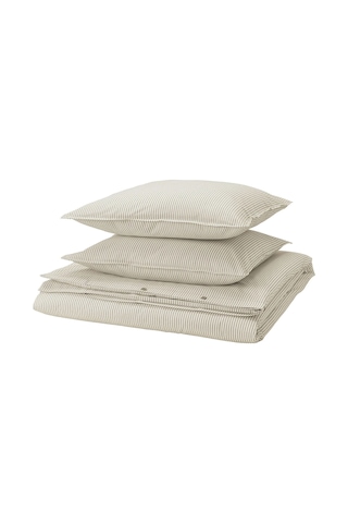Ikea Solfıbbla Çift Kişilik Nevresim Takımı 220 X 240 Cm Beyaz - Bej Bej - Beyaz