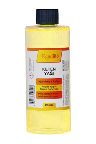 Kandillo Ağartılmış Keten Yağı 250 Ml. Rafine Resim Yağı