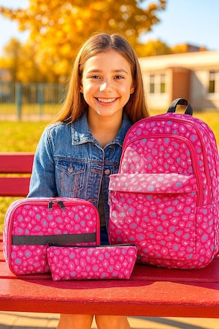 Newbag Kamuflaj Kız Sırt Okul Çantası-3'lü Set Yeni Sezon