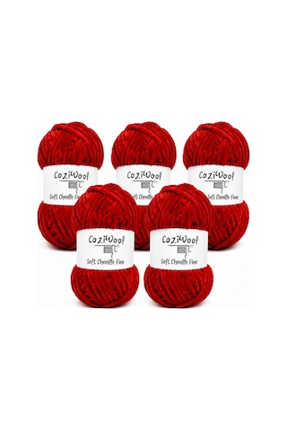 Kadife İp Soft Chenille Fine 5'li Paket 5x100 Gr 160 Mt El Örgü İpi Yakut - 925144855 Kadife İp Soft Chenille Fine 5'li Paket 5x100 Gr 160 Mt El Örgü İpi Yakut - 925144855