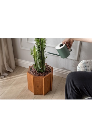 Halohope El Yapımı Ahşap Büyük Sekizgen Dekoratif Modern Kaliteli Bahçe Balkon Saksı Saksılık Stant Çiçeklik