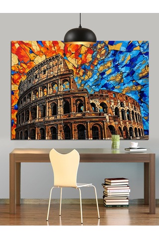 Antik Roma Kolezyum Sanat Dekoratif Kanvas - Mdf Ahşap Tablo