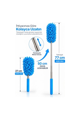 Mikrofiber Makarna Mop Toz Alma Paspası Tüy Toplayıcı Çok Amaçlı Temizlik Mopu