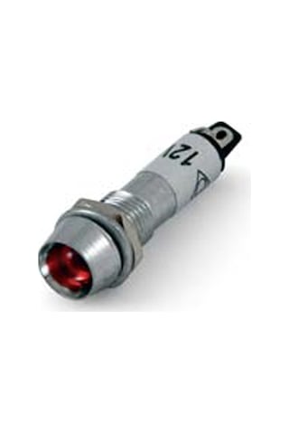 Sinyal Lambası 8 Mm Metal Kırmızı - 24 Volt