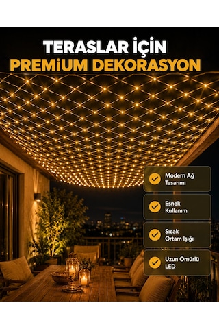 Dekoratif Led File Işık Ağ Tasarımlı Balkon Bahçe Ve Oda Aydınlatması Renkli 98018977