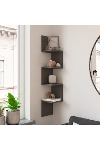 Wall R9 Köşe Duvar Rafı Modern Kitaplık Antrasit Wal9-an Antrasit