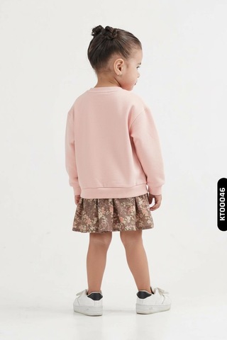 Xo Kids Kız Çocuk 2li Kombin Takmı 1-4 Yaş Set0419 Kahverengi