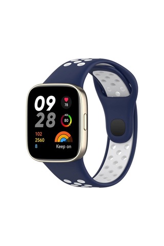 En-cag Redmi Watch 3 Spor Delikli Kordon - Lacivert-beyaz Bss