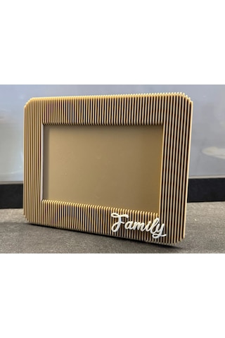 Buradabulabilirsin 3d Baskı Japandi Tarzı Çizgili Fotoğraf Çerçevesi 10x15 Cm Masaüstü Yatay Çerçeve Bej Bbz