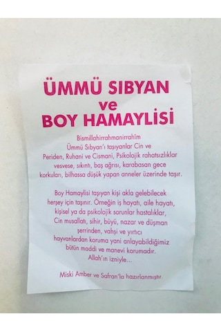Ümmü Sıbyan Duası Cevşeni Ve Boy Hamaylisi