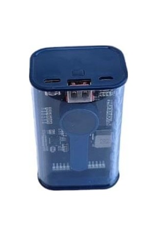 22.5w Pd Hizli 10000 Mah Digital Şeffaf Tasarimli Powerbank Mavi