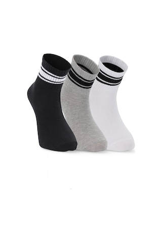 Slazenger Jelly 3 Lü Erkek Siyah / Gri Çorap Siyah / Gri