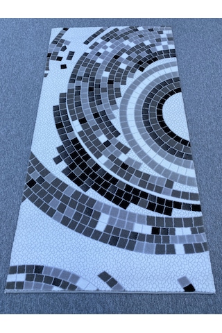 Gri Siyah Beyaz 120x230 Kesme Akrilik Halı