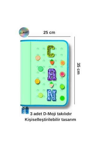 Delik Serisi 25x35 Cm Ödev Dosyası, Abka Taşıyıcı Proje Dosyası Fermuarlı 1 Adet Yeşil