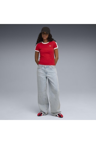 Puma T7 Kadın Kırmızı Günlük Stil T-shirt 63212911 Kırmızı