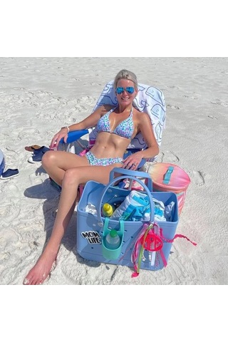 Dancemonkey Su Geçirmez Yıkanabilir Mavi Eva Plaj Çantası - Spor, Seyahat, Alışveriş İçin MAvi