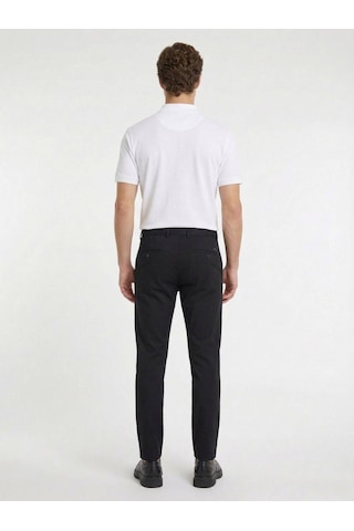 Kip Siyah Düz Dokuma Slim Fit Casual Pantolon