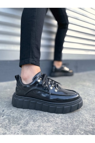 Dmr Elegance Jy010 Cloud Bağcıklı Rugan Erkek Günlük Sneaker Ayakkabı Rst - Siyah